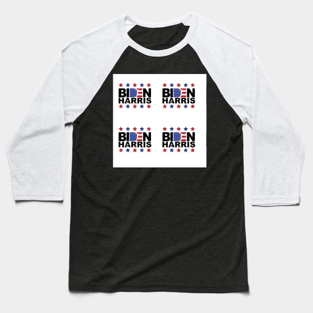 Joe Biden Kamala Harris Logo On White Baseball T-Shirt by Sandra Hutter Designs